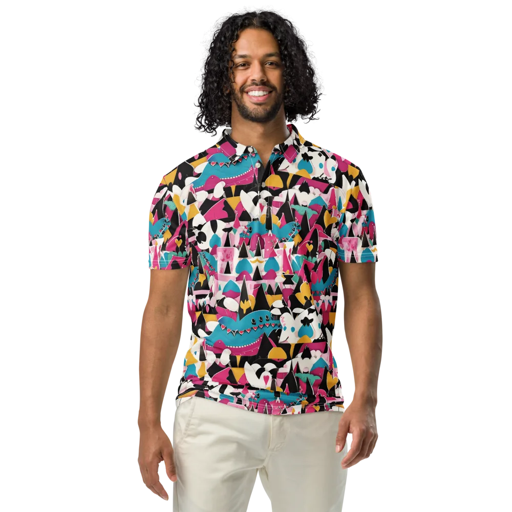 Carnival Circuit on Men's Slim Fit Polo Shirt — Front