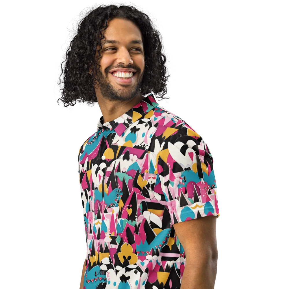 Carnival Circuit on Men's Slim Fit Polo Shirt — Left Front