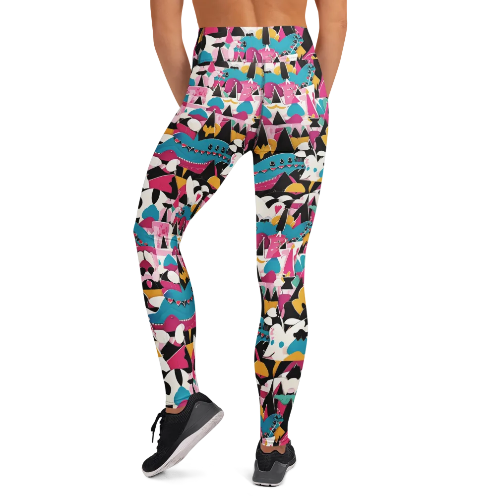 Carnival Circuit on Yoga Leggings — Back