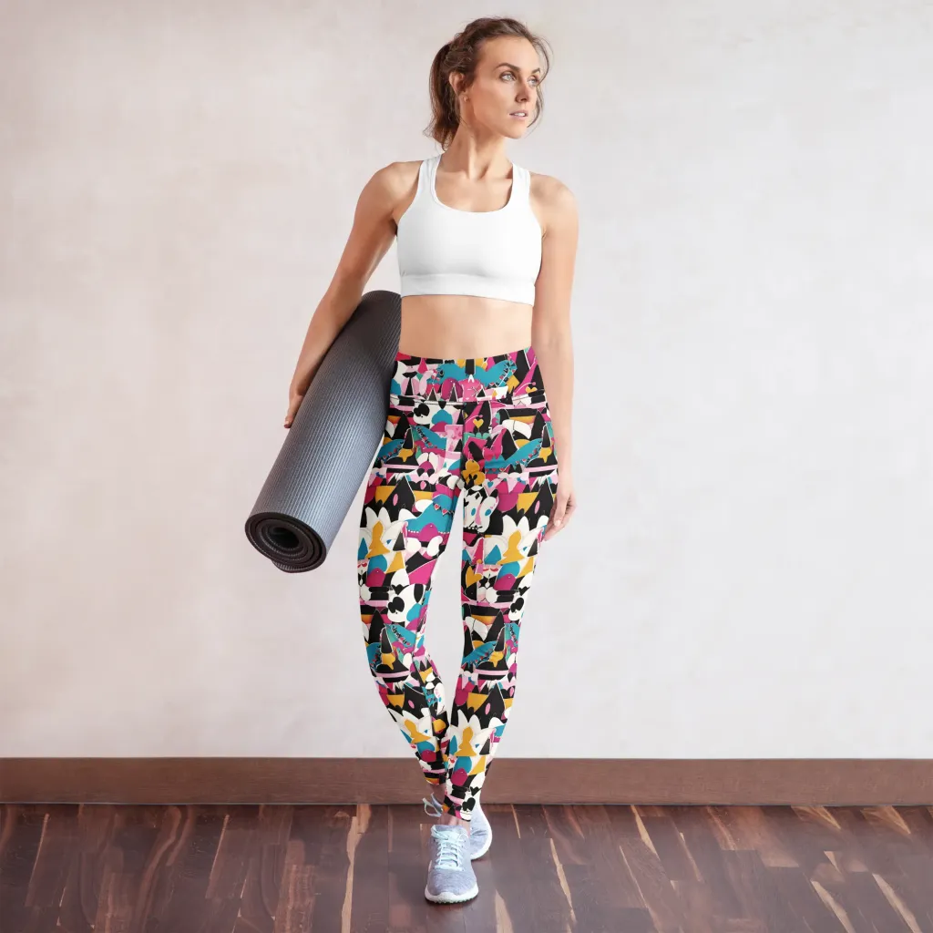 Carnival Circuit on Yoga Leggings — Front