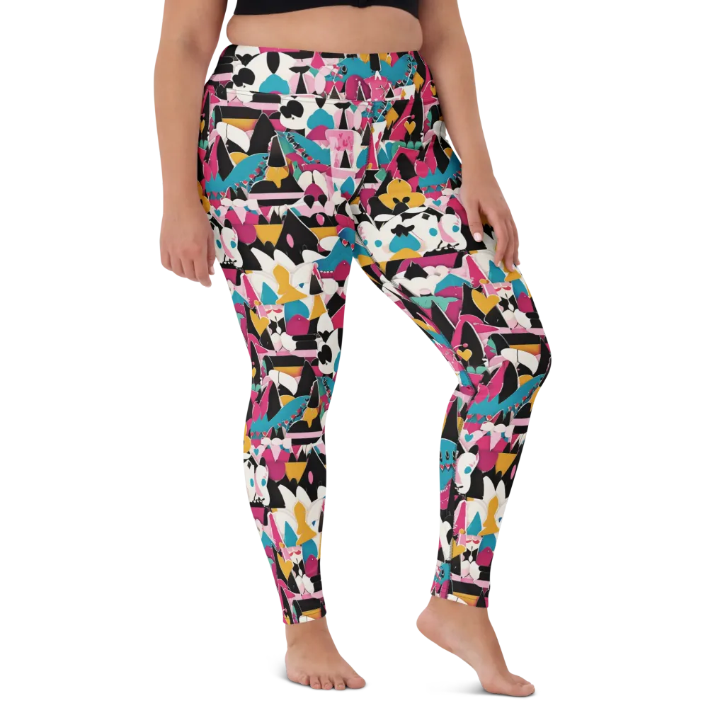 Carnival Circuit on Yoga Leggings — Front