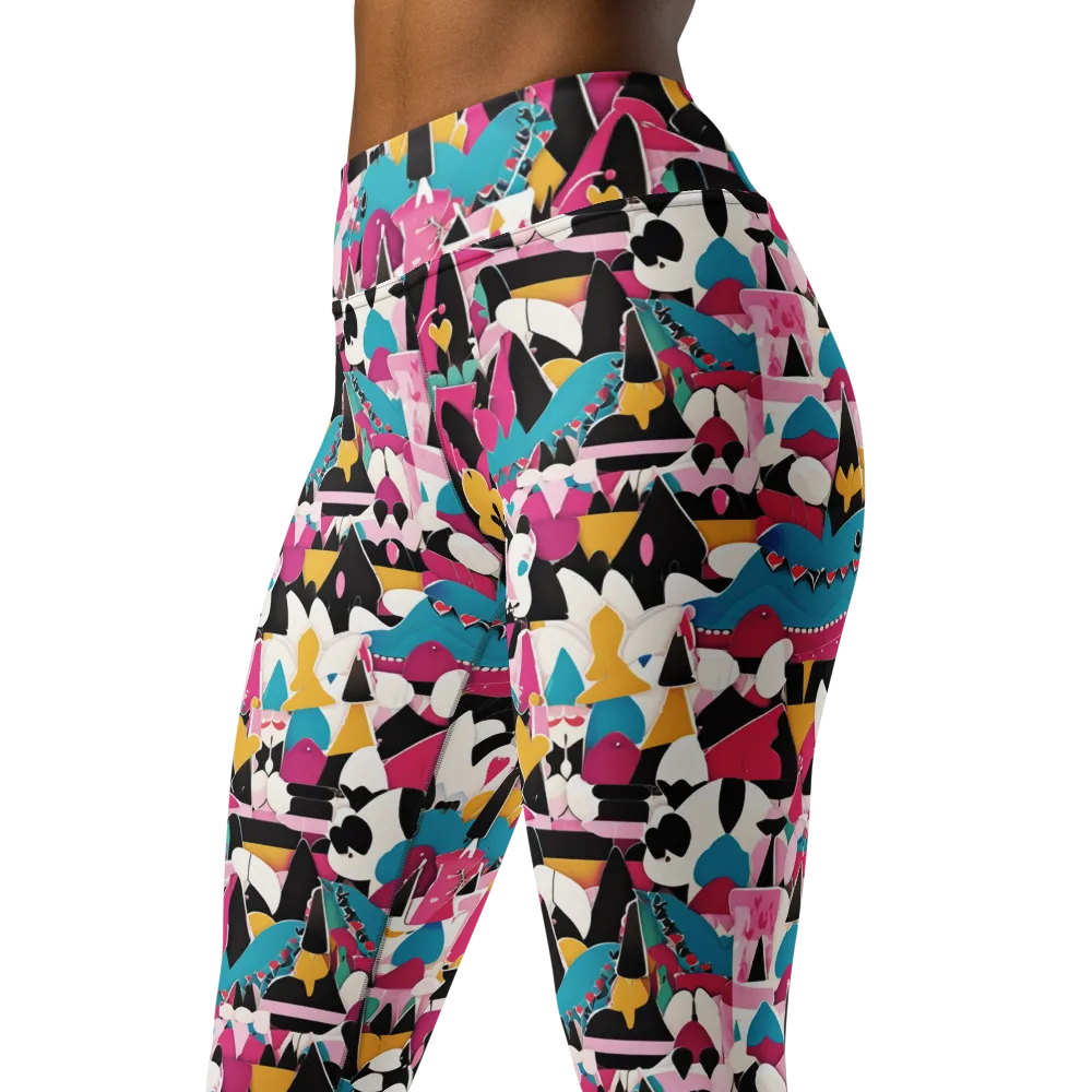 Carnival Circuit on Yoga Leggings — Left Front
