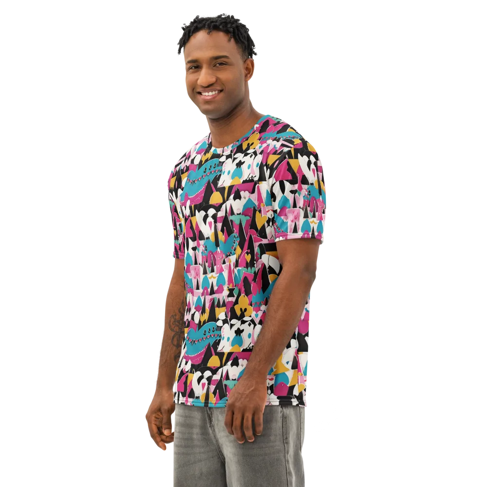 Carnival Circuit on Men's Cotton Crew Neck T-Shirt — Left Front