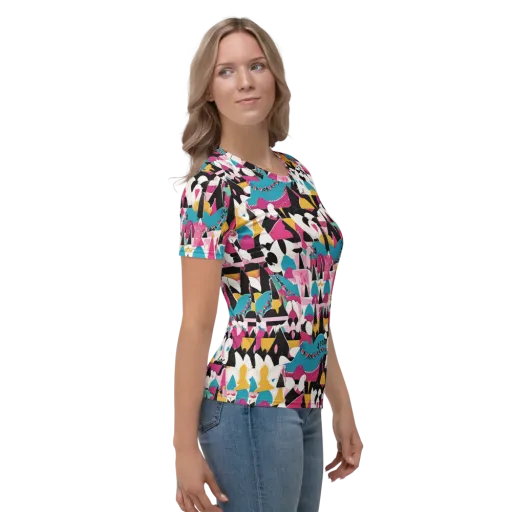 Carnival Circuit on a Women's Crew Neck T-Shirt
