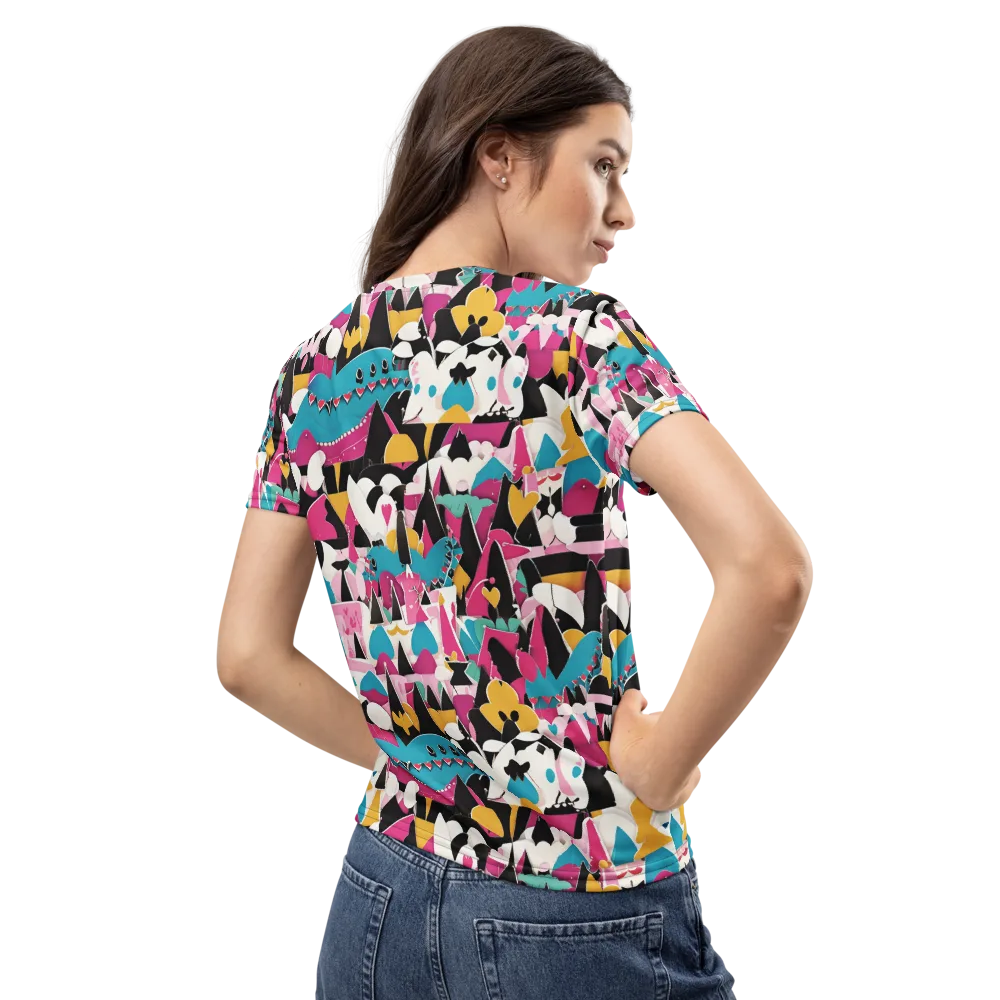 Carnival Circuit on Women's Crew Neck T-Shirt — Back