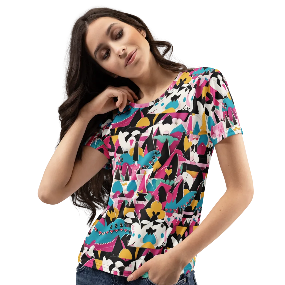 Carnival Circuit on Women's Crew Neck T-Shirt — Left Front