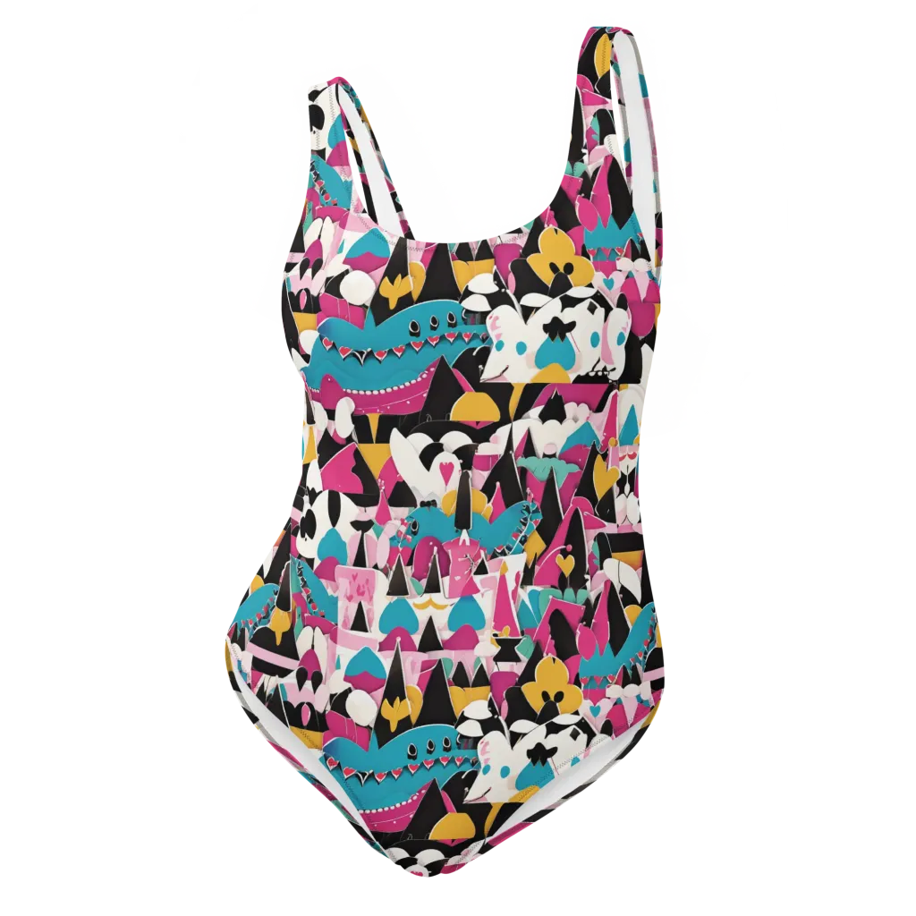 Carnival Circuit on One-Piece Swimsuit — Front
