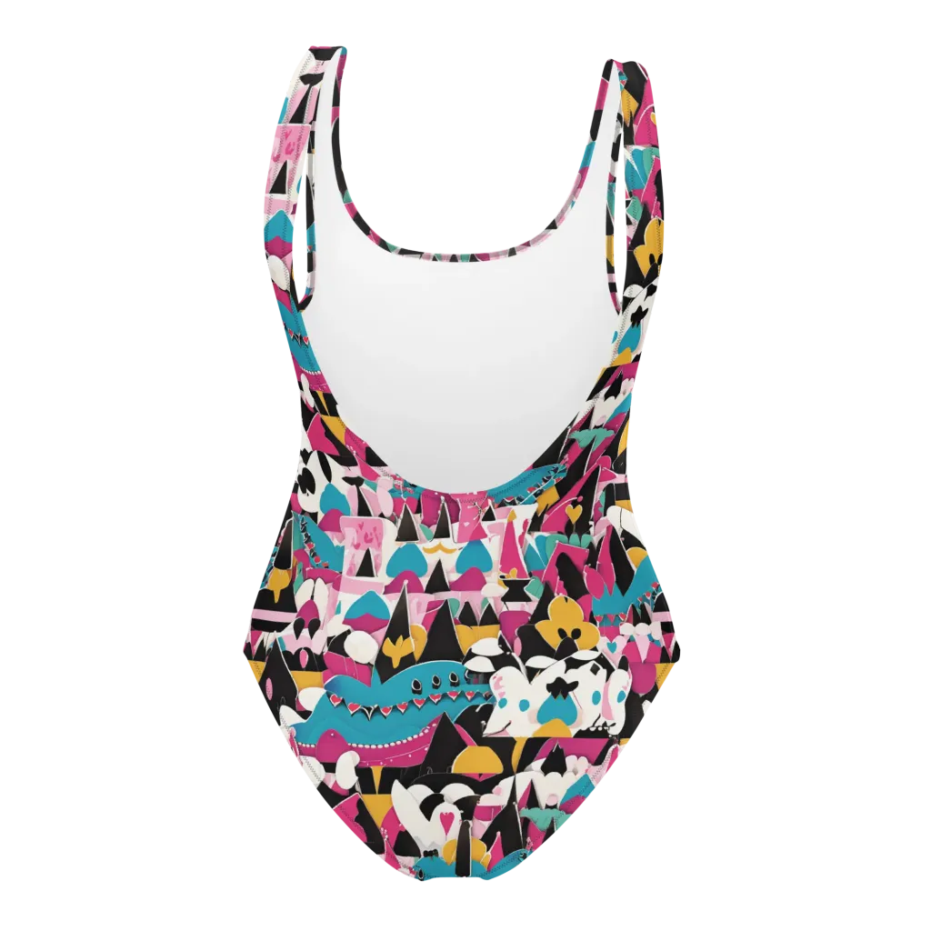 Carnival Circuit on One-Piece Swimsuit — Back