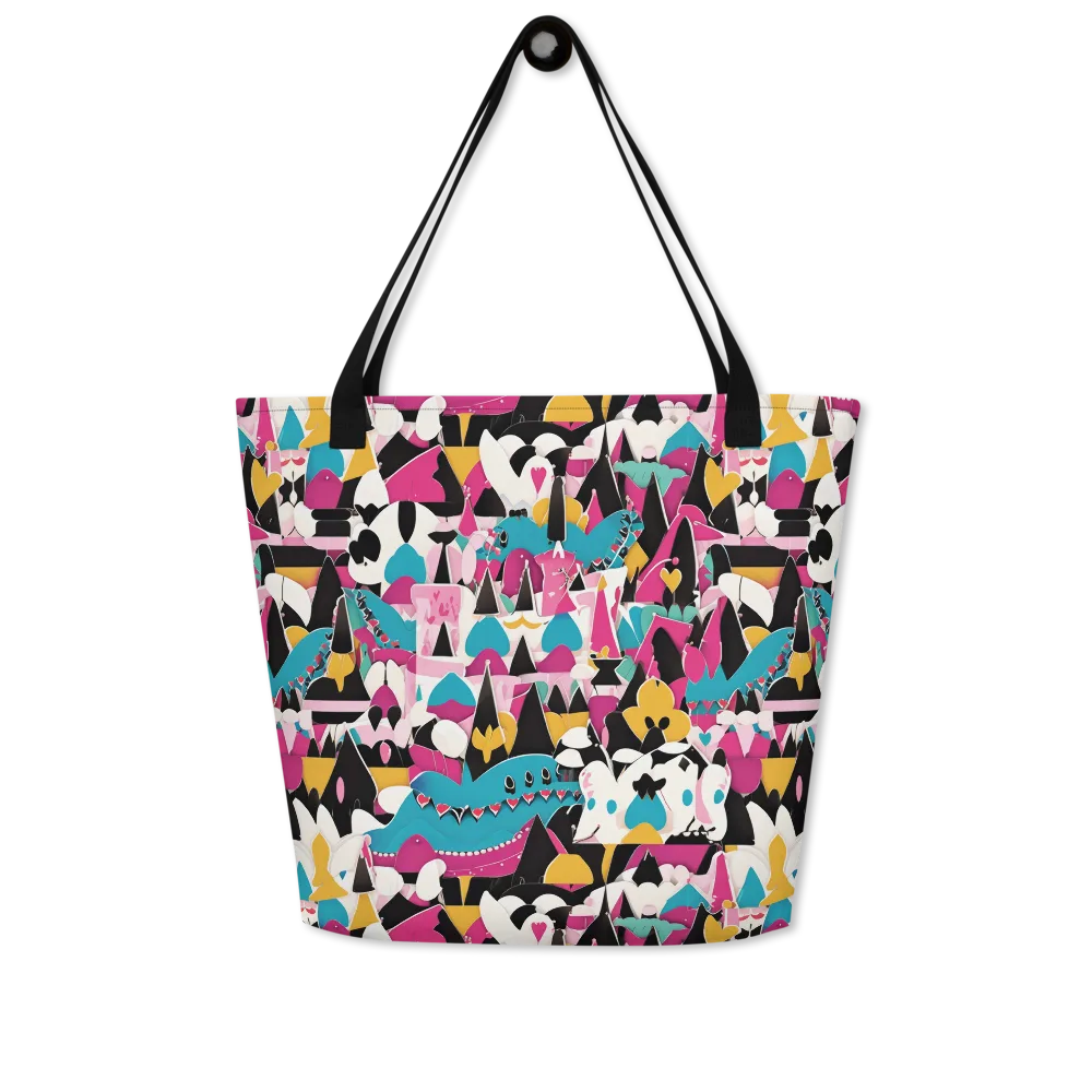 Carnival Circuit on Large Tote Bag W/ Pocket — Front