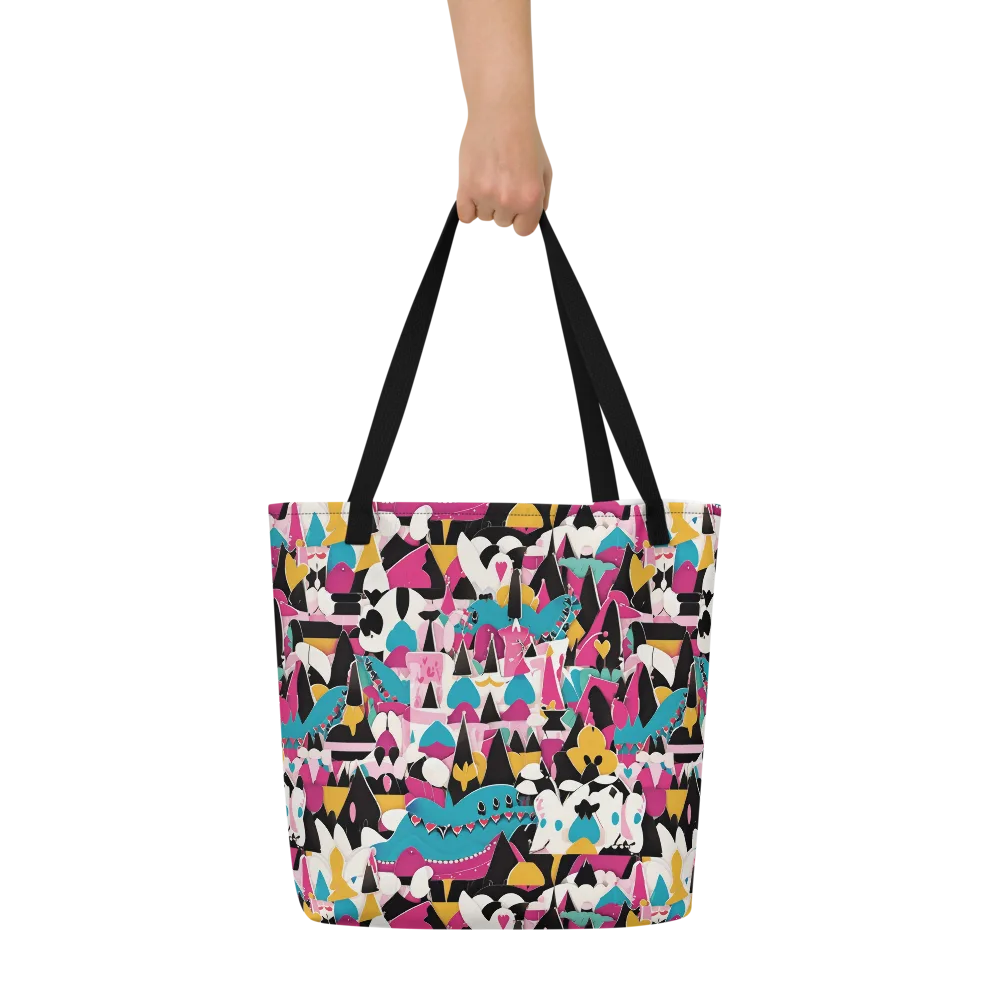 Carnival Circuit on Large Tote Bag W/ Pocket — Front
