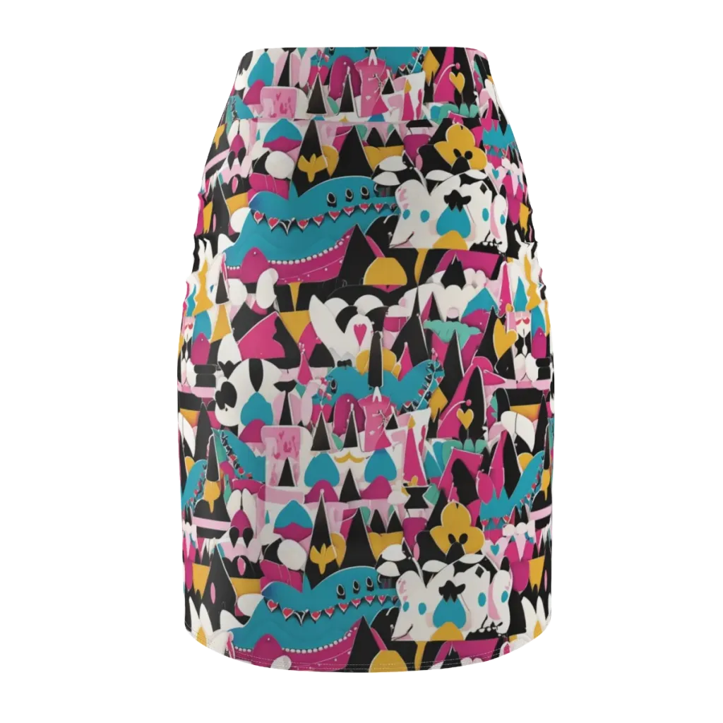 Carnival Circuit on Pencil Skirt — Back