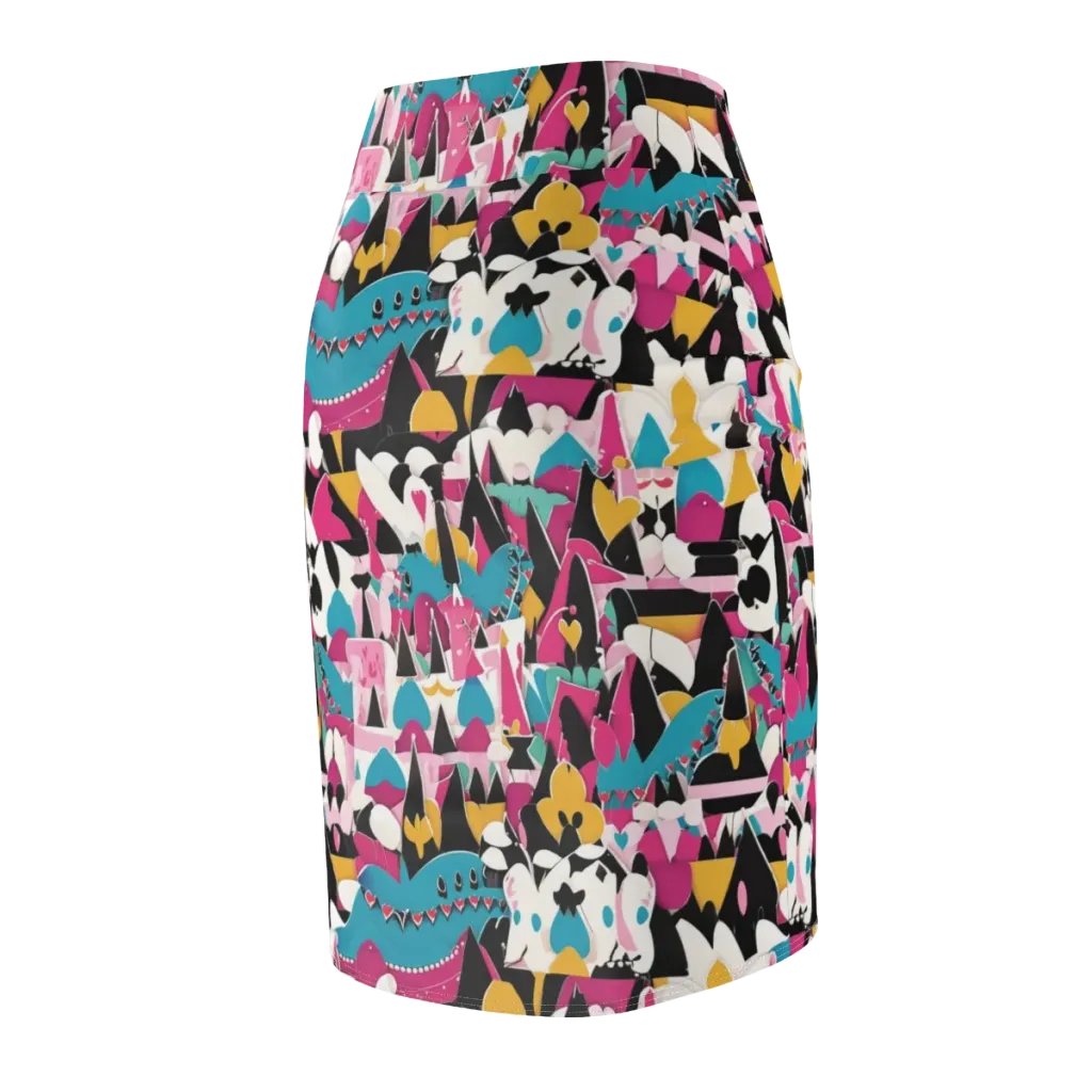 Carnival Circuit on Pencil Skirt — Back Side