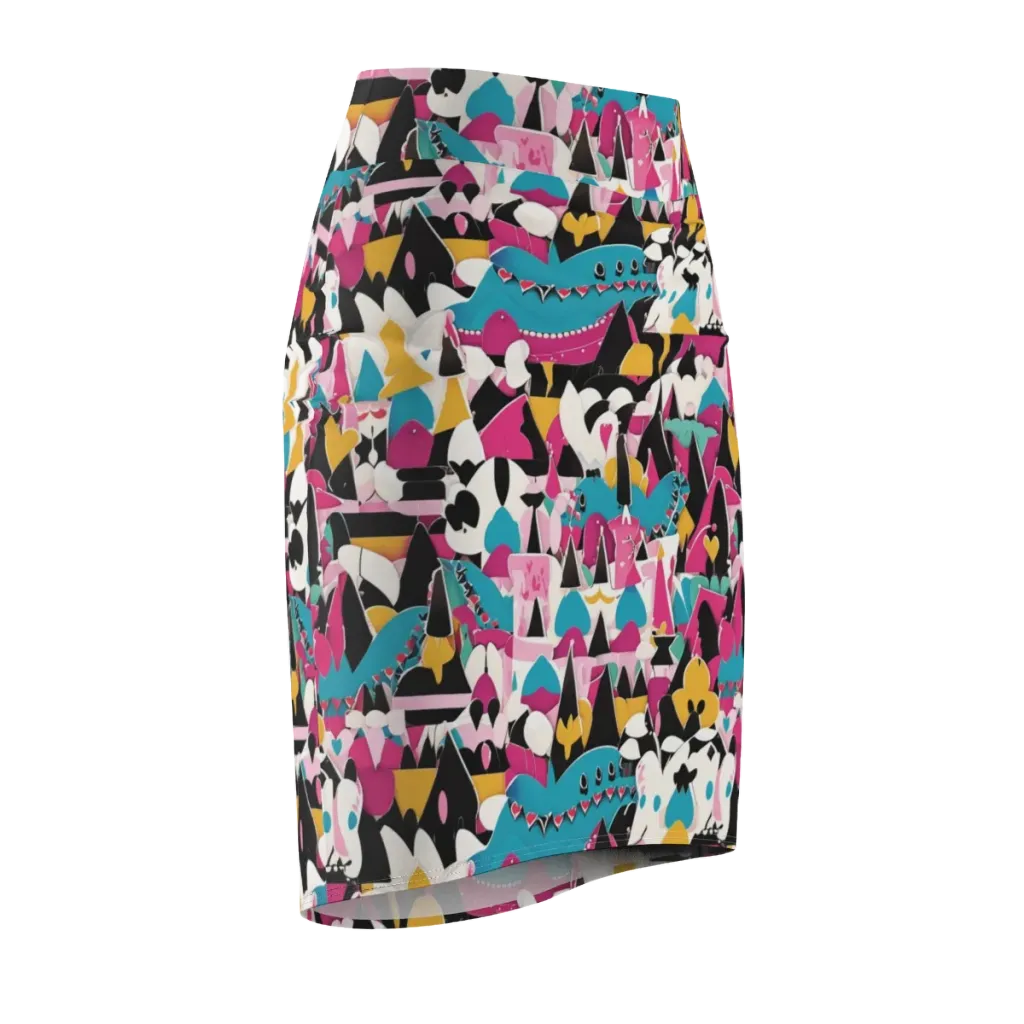Carnival Circuit on Pencil Skirt — Front Side