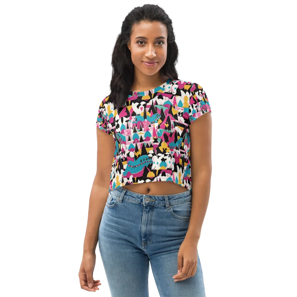 Carnival Circuit on Crop Tee — Front