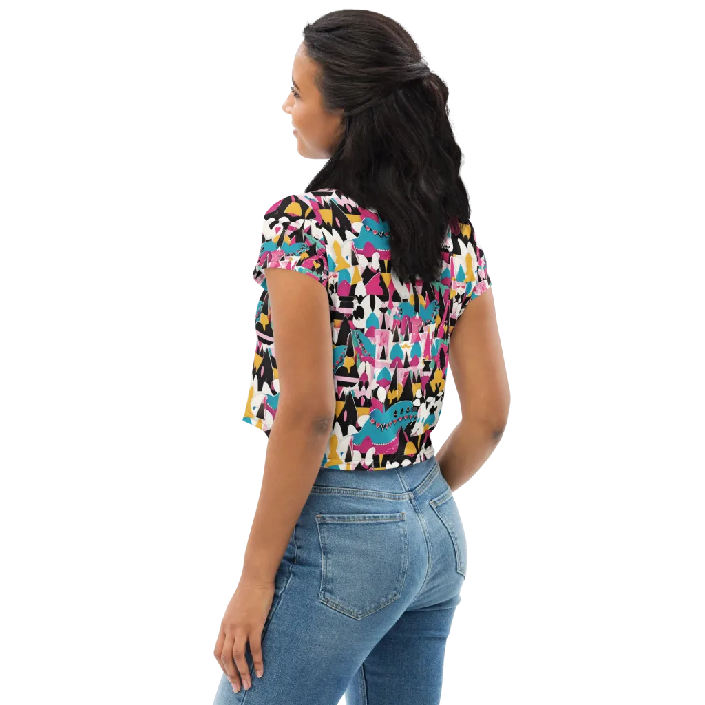 Carnival Circuit on Crop Tee — Left Back