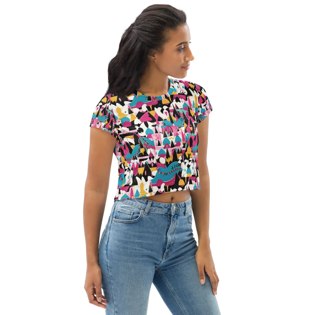 Carnival Circuit on Crop Tee — Right Front