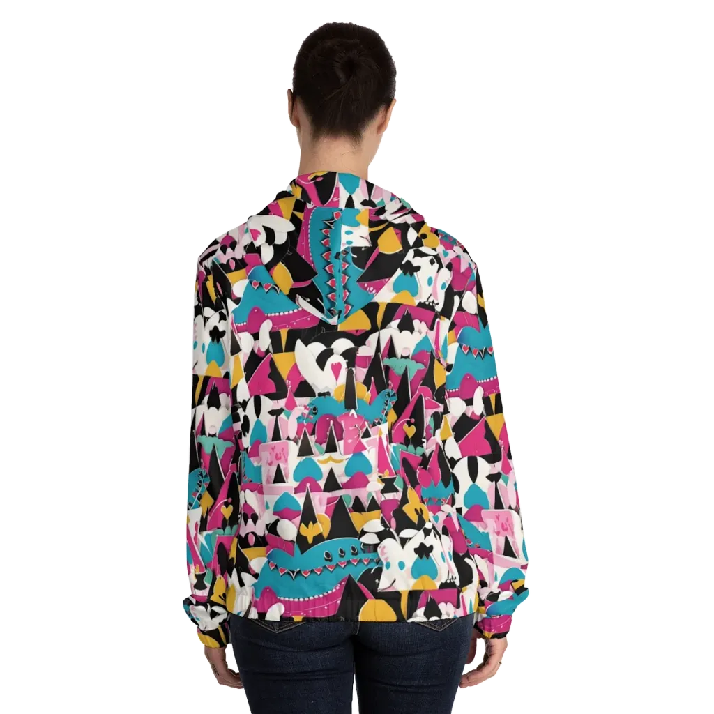 Carnival Circuit on Women's Full-Zip Hoodie — Back On Person
