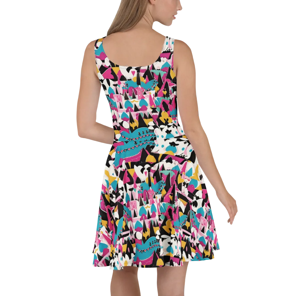 Carnival Circuit on Skater Dress — Back