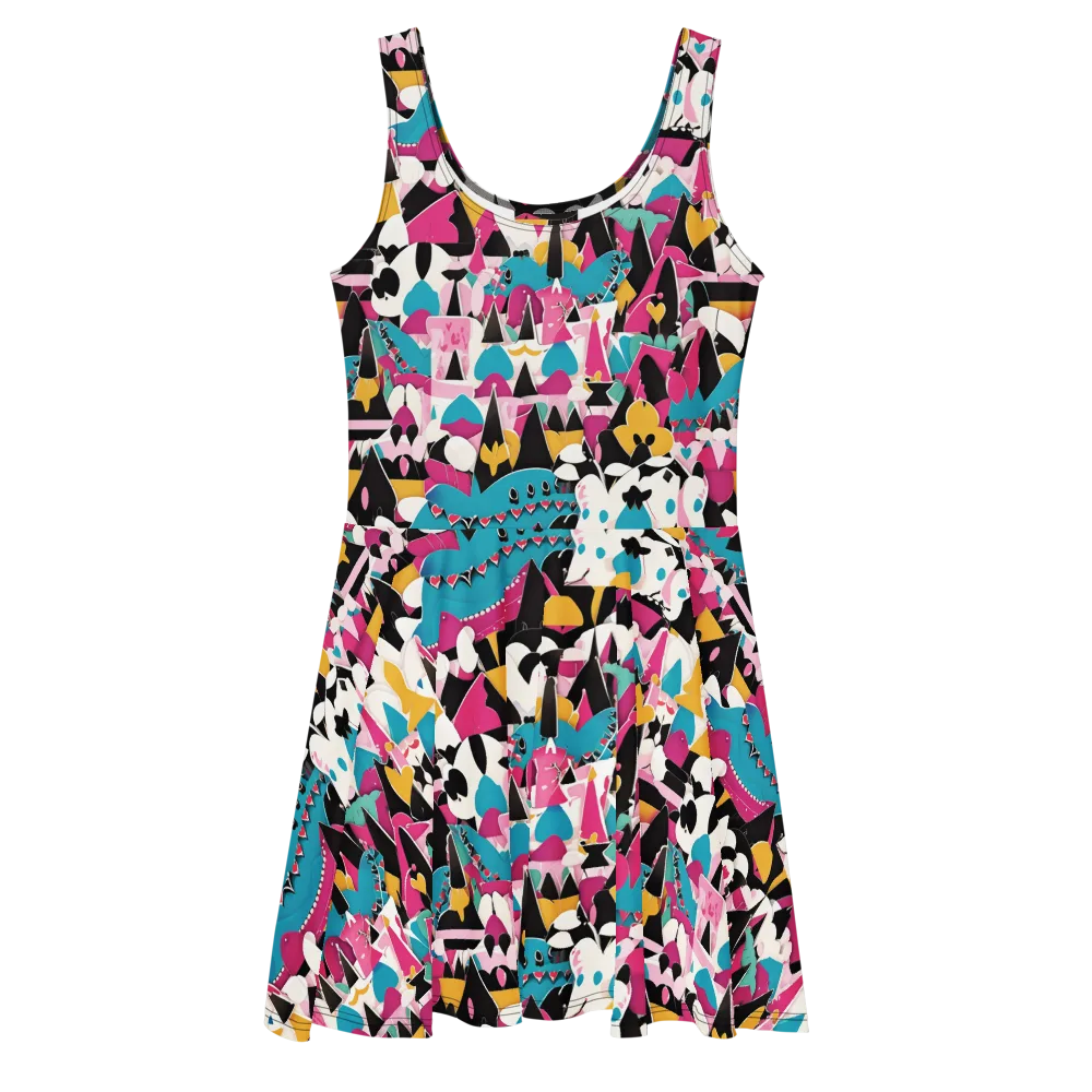 Carnival Circuit on Skater Dress — Front