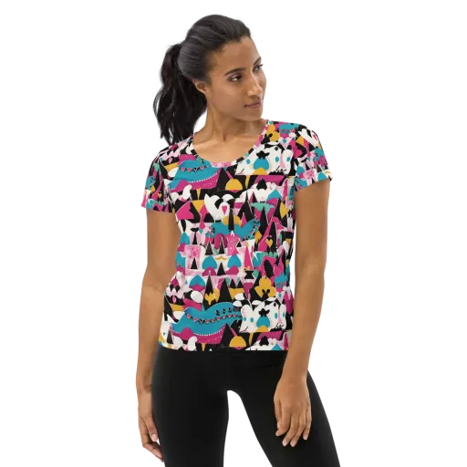 Carnival Circuit on a Women's Athletic T-Shirt