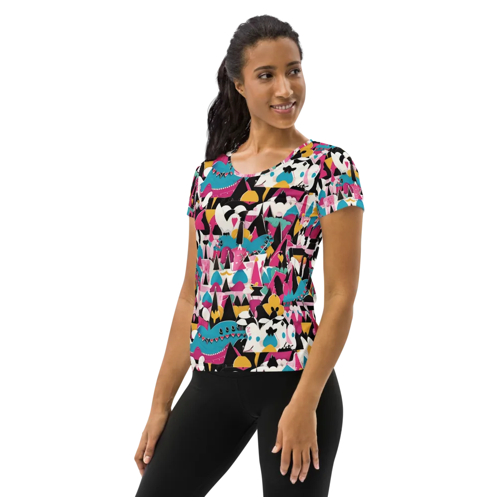 Carnival Circuit on Women's Athletic T-Shirt — Left