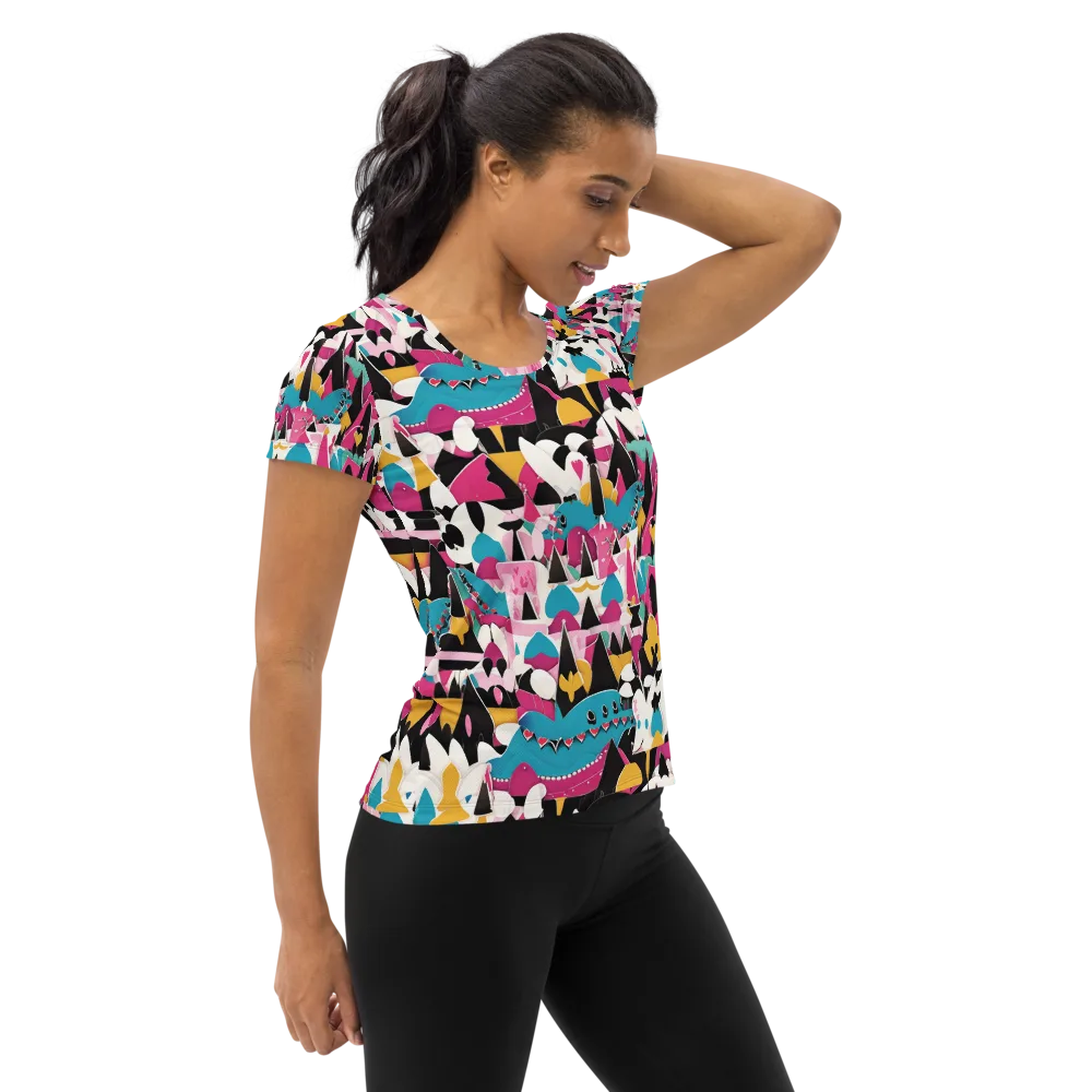 Carnival Circuit on Women's Athletic T-Shirt — Right