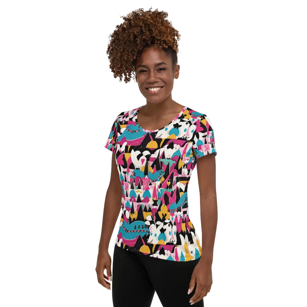 Carnival Circuit on Women's Athletic T-Shirt — Left
