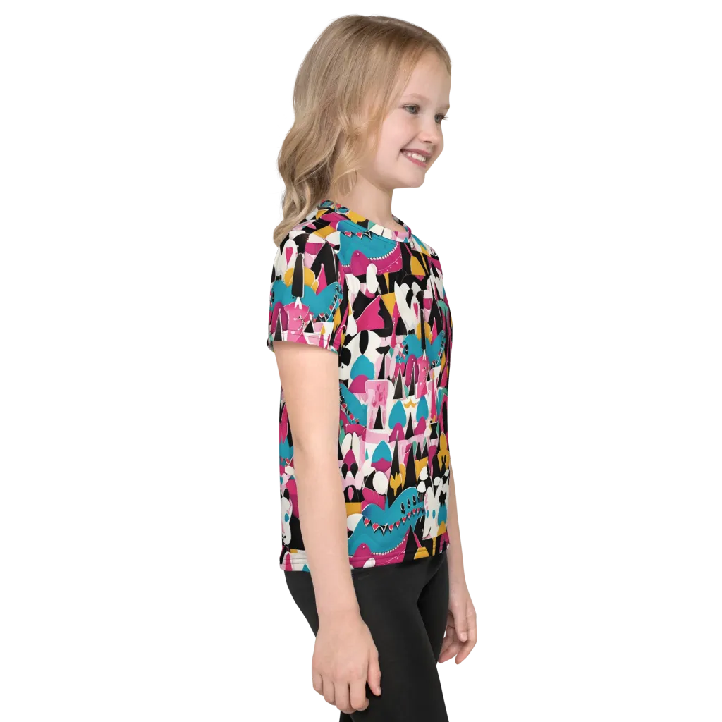 Carnival Circuit on Kids Crew Neck T-Shirt — Right