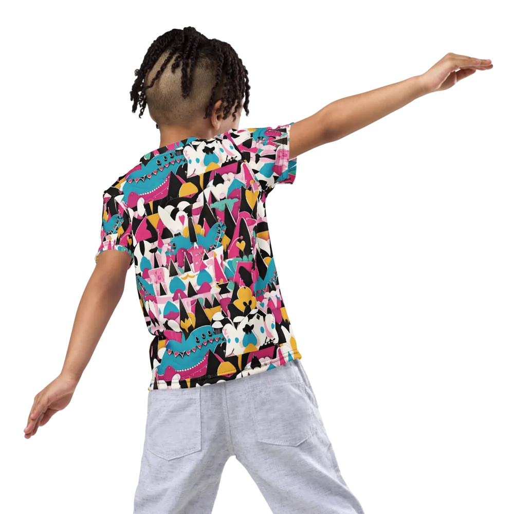 Carnival Circuit on Kids Crew Neck T-Shirt — Back