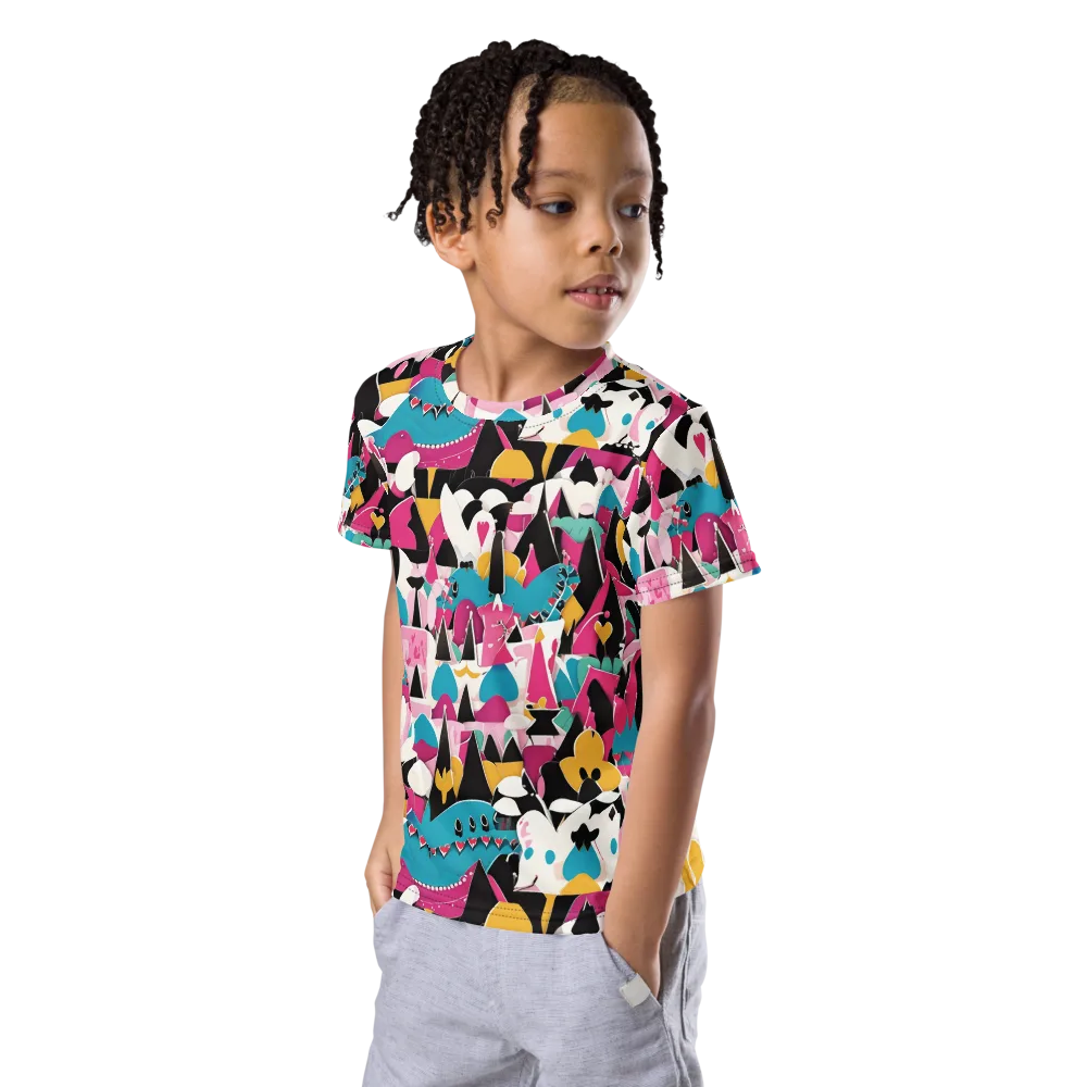 Carnival Circuit on Kids Crew Neck T-Shirt — Left Front