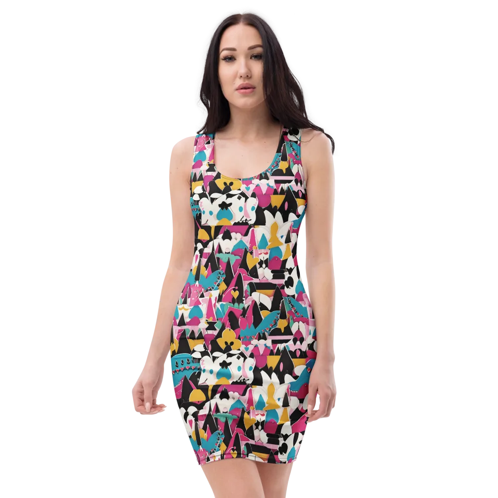 Carnival Circuit on Bodycon Dress — Front