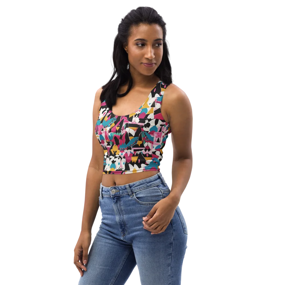 Carnival Circuit on Crop Top — Left Front