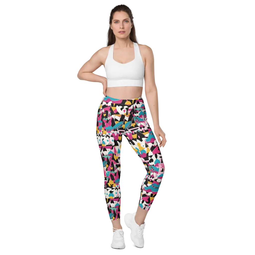 Carnival Circuit on Leggings with Pockets — Front