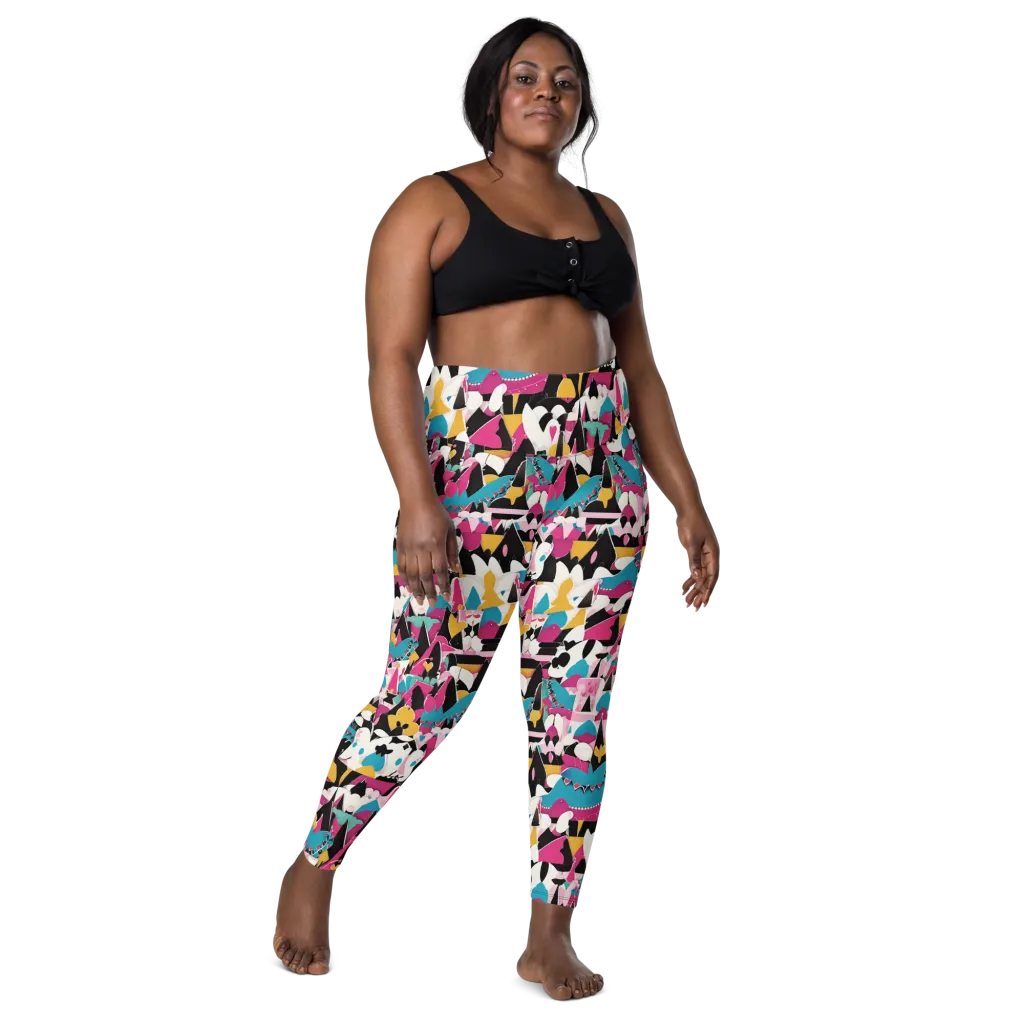 Carnival Circuit on Leggings with Pockets — Front