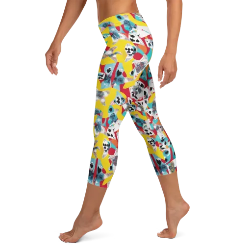 Neon Cardshark on a Capri Leggings