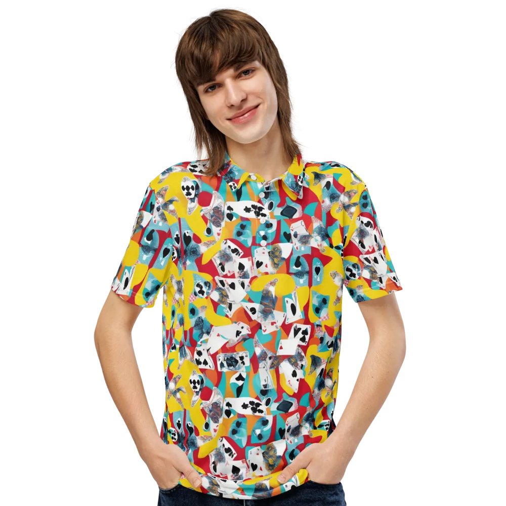 Neon Cardshark on Men's Slim Fit Polo Shirt — Front