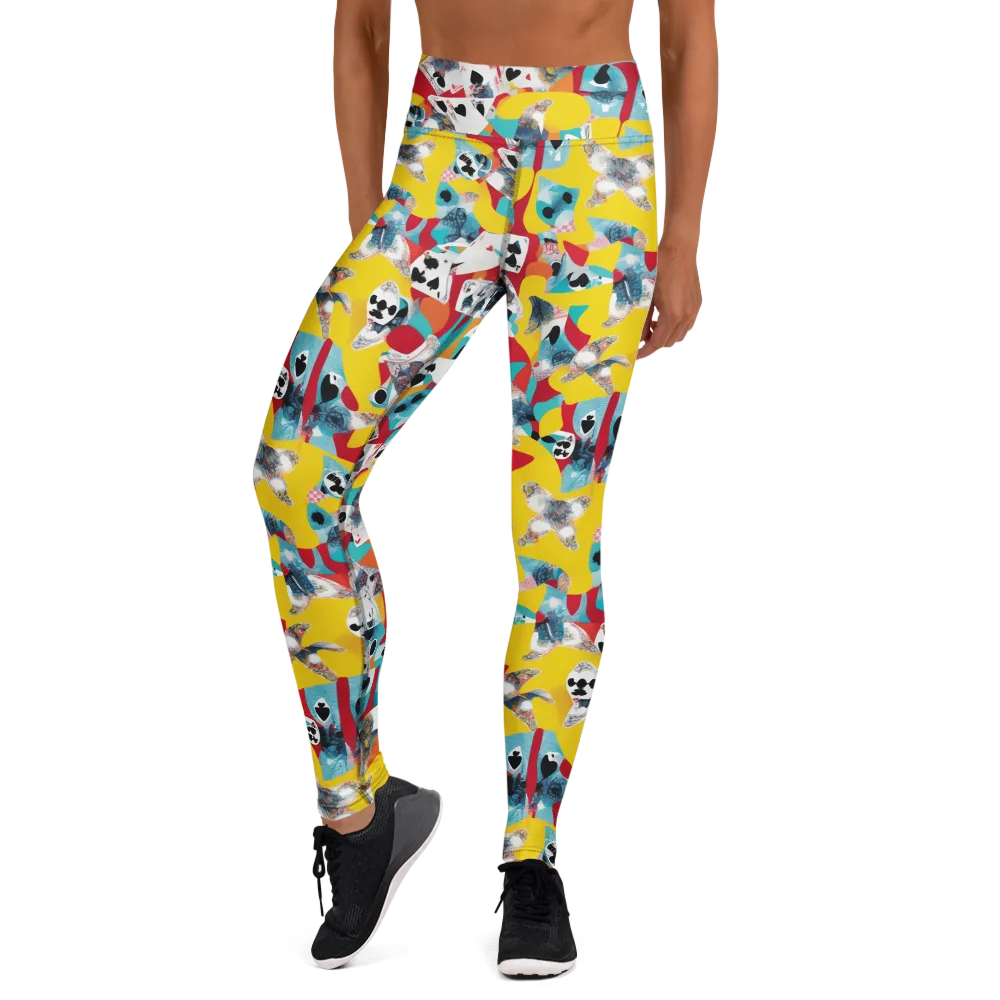 Neon Cardshark on Yoga Leggings — Front