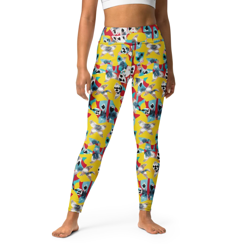 Neon Cardshark on Yoga Leggings — Front