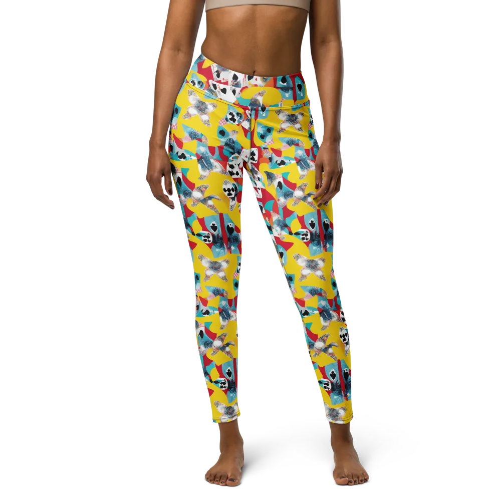Neon Cardshark on Yoga Leggings — Front