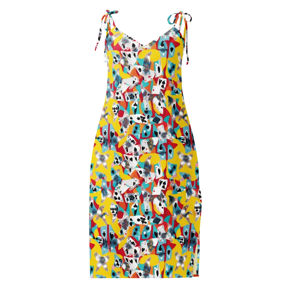Neon Cardshark on Slip Dress — Front