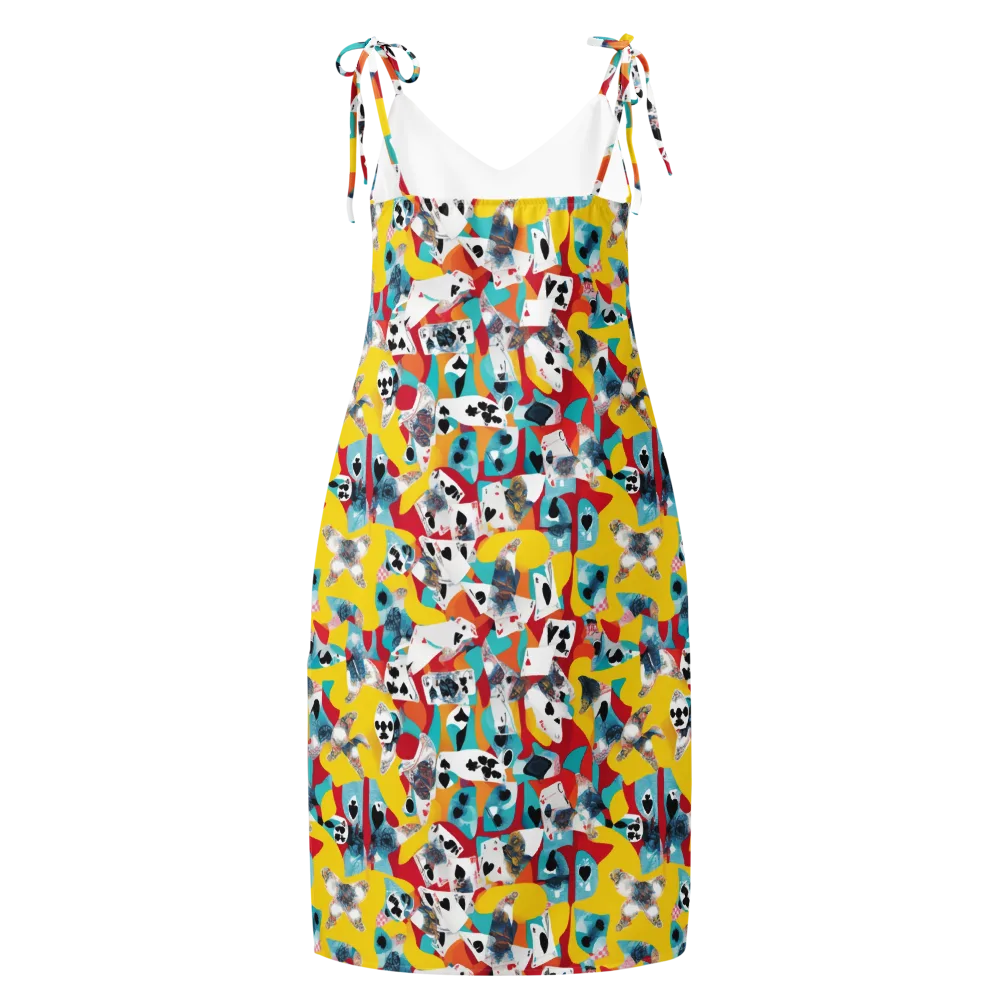 Neon Cardshark on Slip Dress — Back