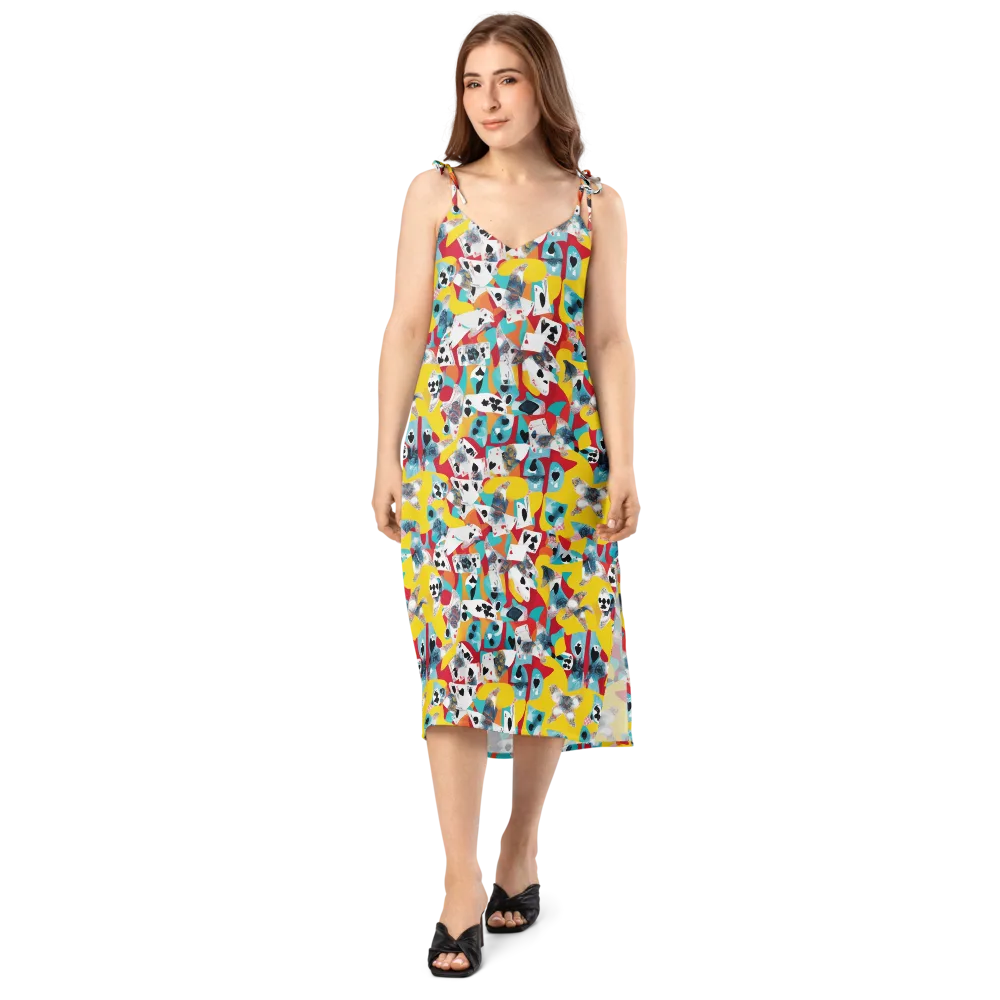 Neon Cardshark on Slip Dress — Front