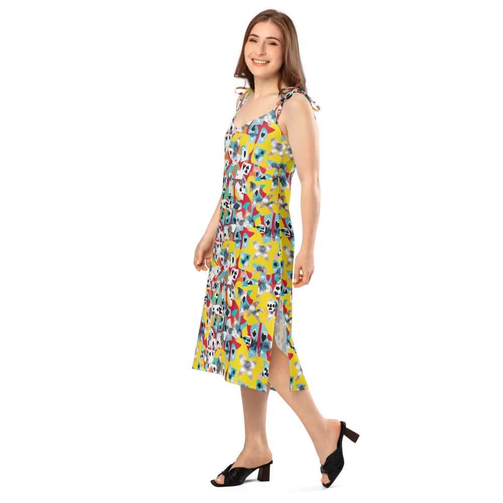 Neon Cardshark on Slip Dress — Left Front