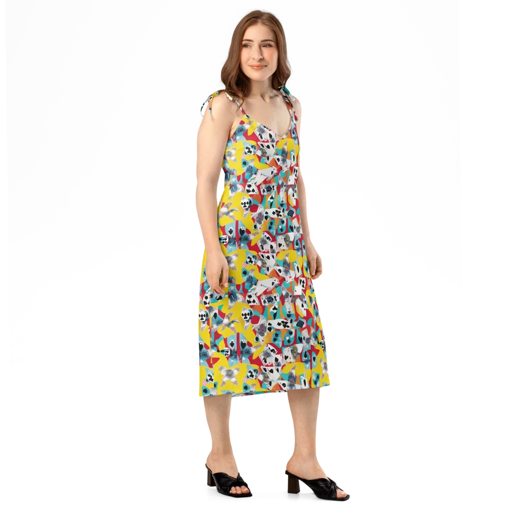 Neon Cardshark on Slip Dress — Right Front