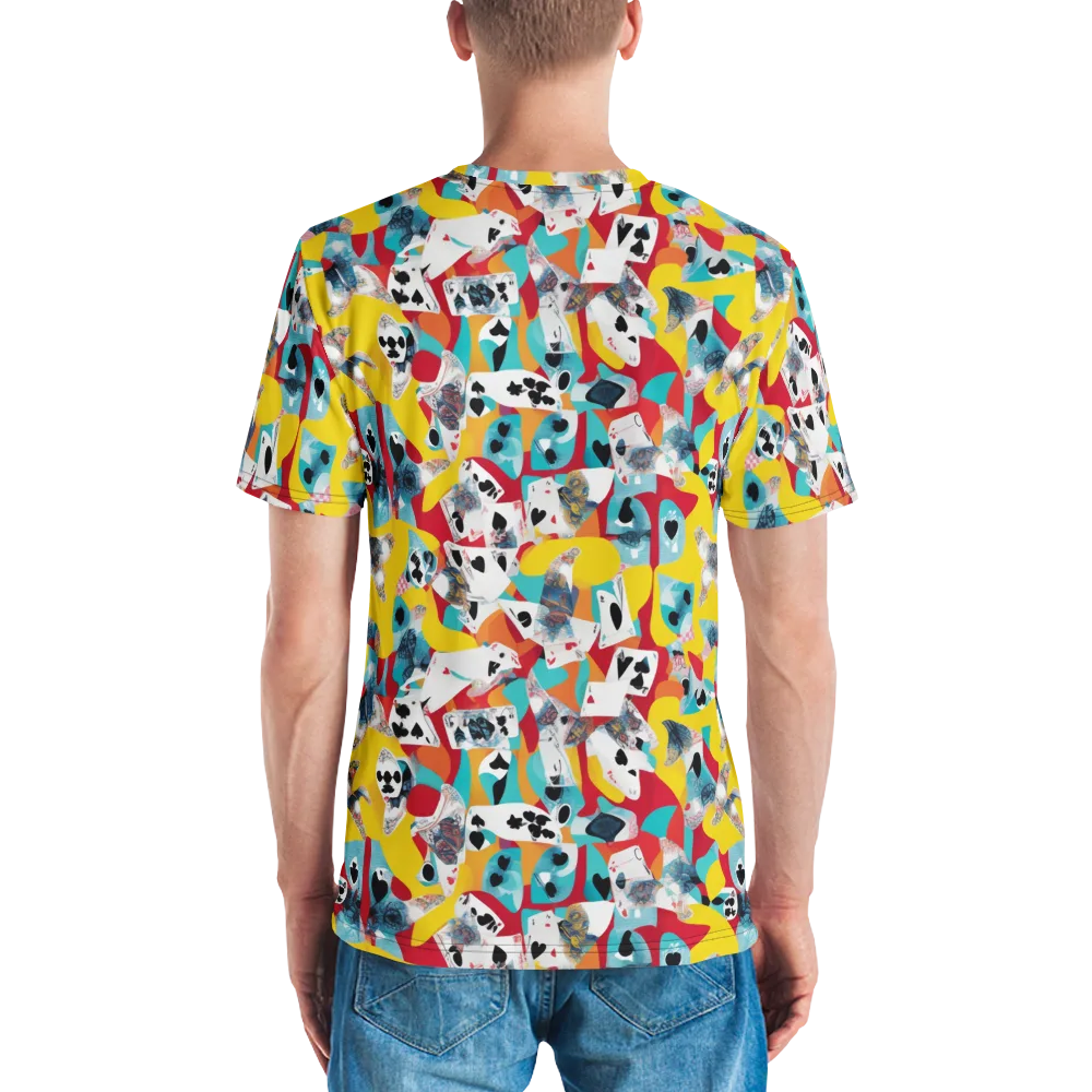 Neon Cardshark on Men's Crew Neck T-Shirt — Back