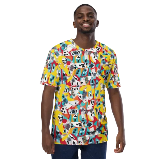 Neon Cardshark on a Men's Crew Neck T-Shirt