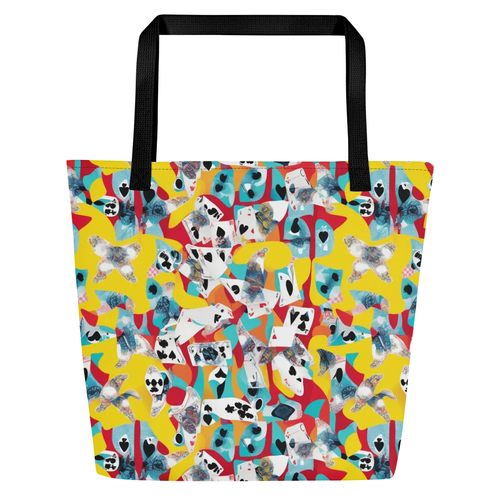 Neon Cardshark on Large Tote Bag W/ Pocket — Front