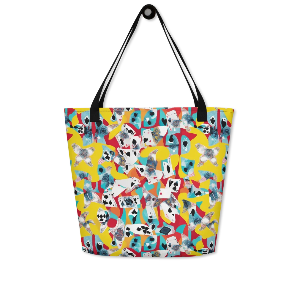 Neon Cardshark on Large Tote Bag W/ Pocket — Front