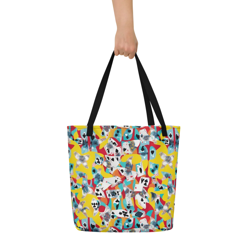 Neon Cardshark on Large Tote Bag W/ Pocket — Front