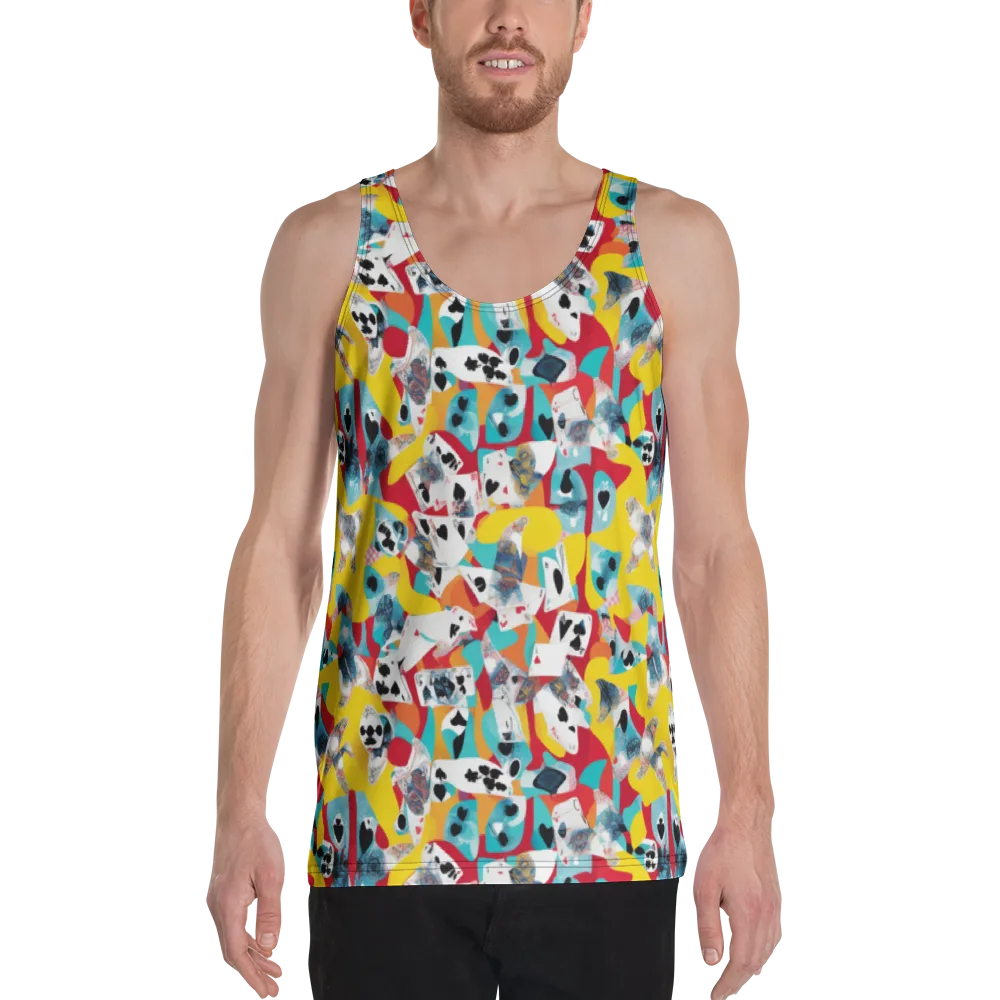 Neon Cardshark on Men's Tank Top — Front